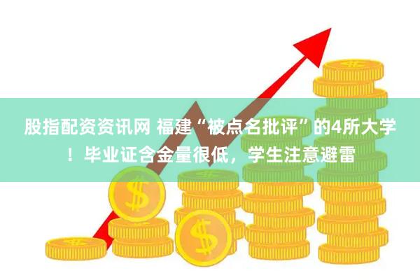 股指配资资讯网 福建“被点名批评”的4所大学！毕业证含金量很低，学生注意避雷