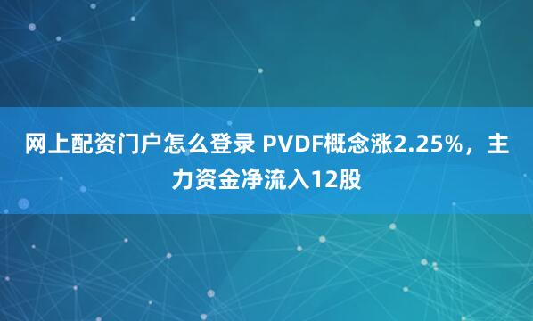 网上配资门户怎么登录 PVDF概念涨2.25%，主力资金净流入12股